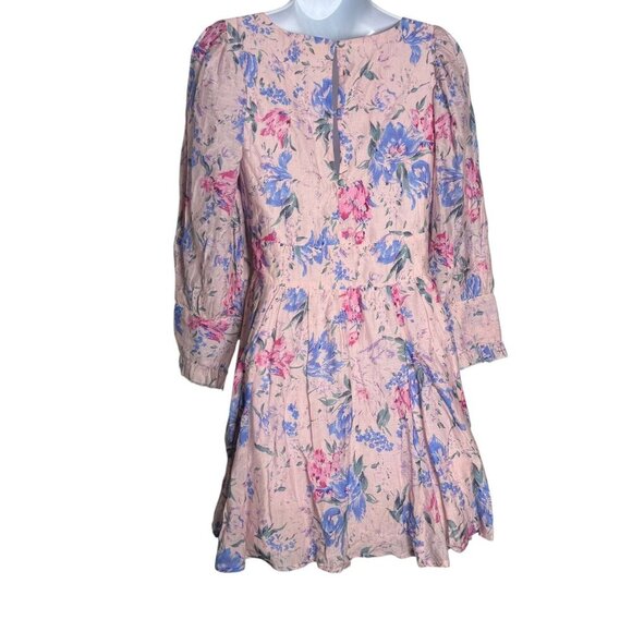 LoveShackFancy Ross Dress Floral Print Long Sleeve Mini Dress Pink Size 2 - Picture 5 of 9